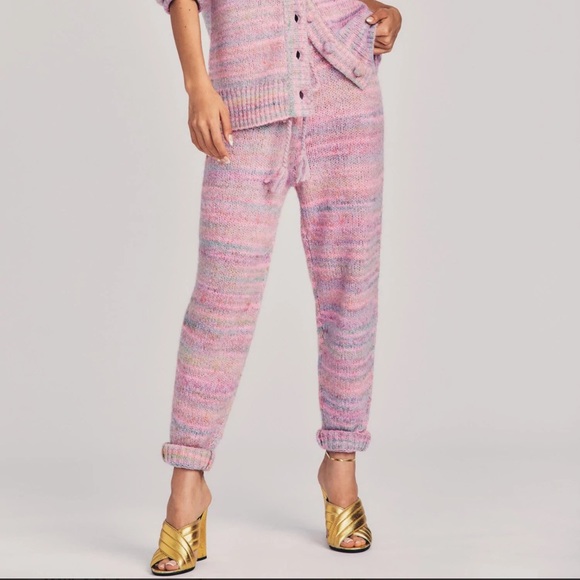 LoveShackFancy Pants - LoveShackFancy Olvera Knit Jogger Pant size Small. Color “Pink Cloud”